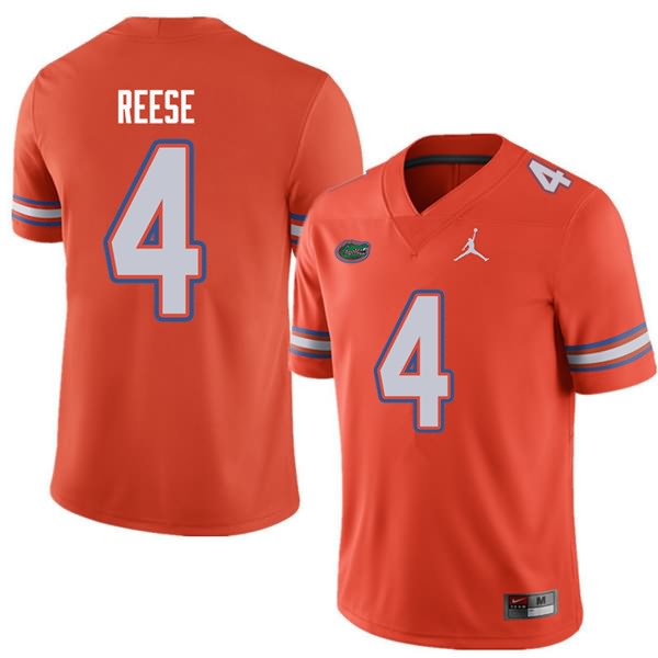 NCAA Florida Gators David Reese Men's #4 Jordan Brand Orange Stitched Authentic College Football Jersey AME0164HN